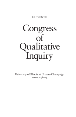 Final Program - International Congress of Qualitative Inquiry