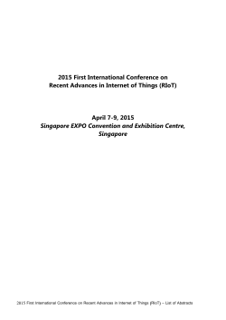 2015 First International Conference on Recent