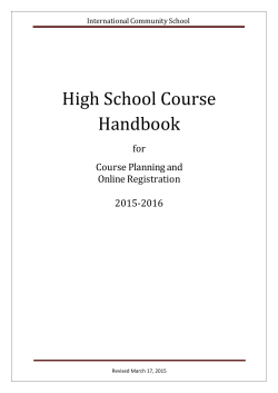 Course Handbook 2015-2016 - International Community School