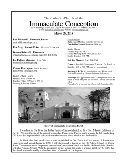 March 29, 2015 - Immaculate Conception