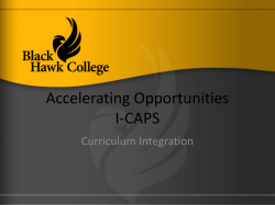 Accelerating Opportunities I-CAPS: Curriculum Integration
