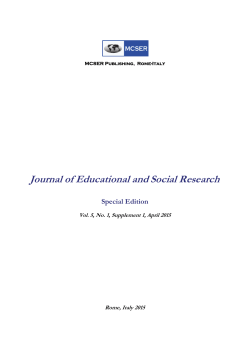 Journal of Educational and Social Research April Special
