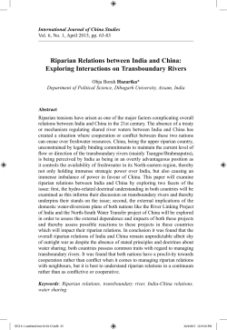 Riparian Relations between India and China: Exploring Interactions