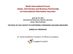 Ninth Interna2onal Forum Â«State, Civil Society and Business