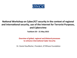Na+onal Workshop on Cyber/ICT security in the context of regional
