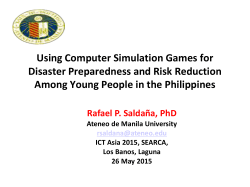 Computer Simulation Games for Disaster Risk