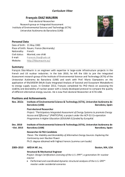 FranÃ§ois DIAZ MAURIN - ICTA - Universitat AutÃ²noma de Barcelona