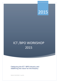 ICT /BPO WORKSHOP 2015