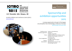 Sponsorship and exhibition opportunities 2015
