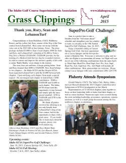 Grass Clippings - Idaho Chapter of GCSAA