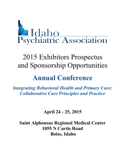 2015 IPA Prospectus - Idaho Psychiatric Association