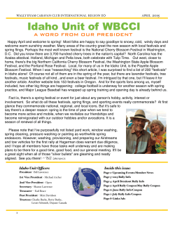 April 2015 Airstream Newsletter - WBCCI Idaho Unit