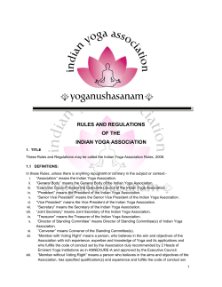 Rules and Regulations - International Day of Yoga