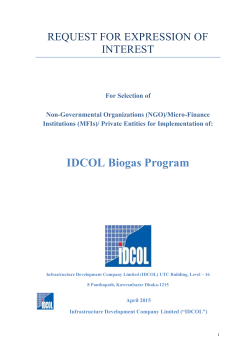 Invitation to Participate in IDCOL Biogas Program