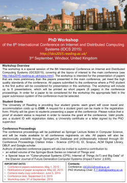 PhD Workshop - IDCS 2015