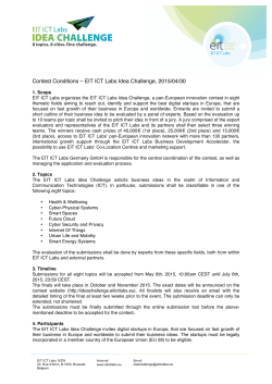 Contest Conditions â EIT ICT Labs Idea Challenge, 2015/04/30