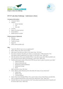 EIT ICT Labs Idea Challenge â Submission criteria