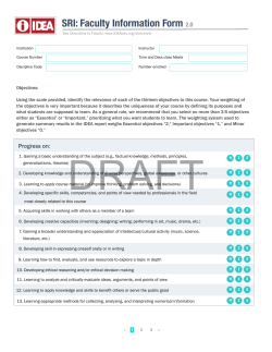 SRI: Faculty Information Form 2.0