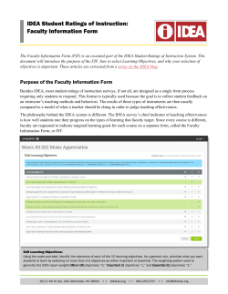 IDEA Student Ratings of Instruction: Faculty Information Form