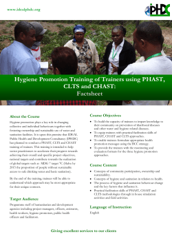 Hygiene Promotion Training using PHAST, CLTS and CHAST
