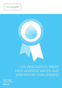 can innovation prizes help address water and
