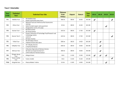 Tours` timetable: