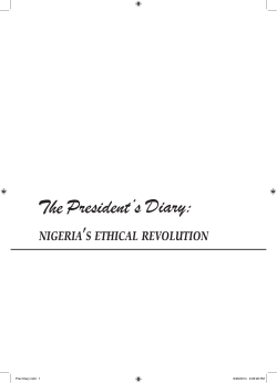 PRESIDENT`S DIARY Nigeria`s Ethical Revolution.