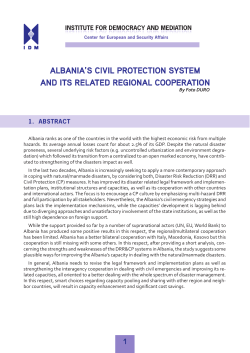 ALBANIA`S CIVIL PROTECTION SYSTEM AND ITS