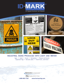 Industrial Signs Produced with Light and WAter - ID-Mark