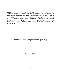 FEDO (Nepal) report for CSW59 on Dalit Women March 2015