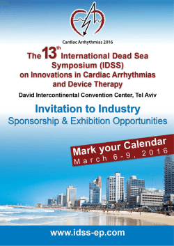 IDSS 2016 Prospectus for website - the 13th International Dead Sea
