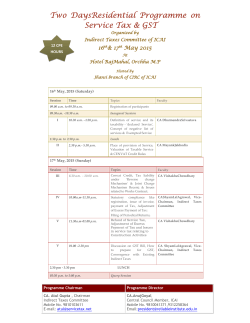 Two DaysResidential Programme on Service Tax & GST