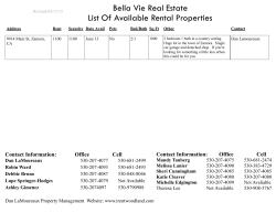 Bella Vie Real Estate List Of Available Rental Properties