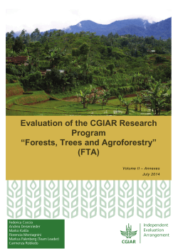 Evaluation of the CGIAR Research Program âForests, Trees and