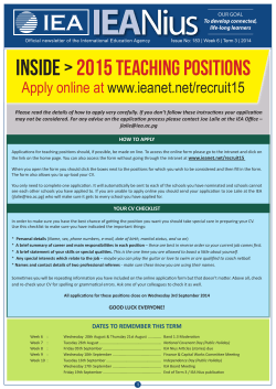 INSIDE > 2015 TEACHING positions