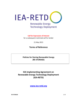 RE-STORAGE ToR - RETD | Renewable Energy Technology