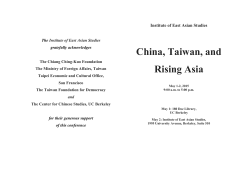 China, Taiwan, and Rising Asia - Institute of East Asian Studies, UC
