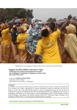 Rapport de IEDA Relief Cameroun et Niger