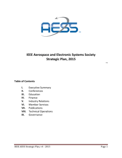 AESS Strategic Plan - Aerospace & Electronic Systems Society