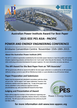 2015 IEEE PES ASIA - PACIFIC POWER AND ENERGY