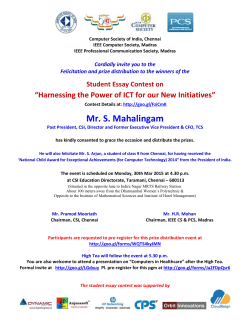 Invite - IEEE Computer Society, Madras Chapter