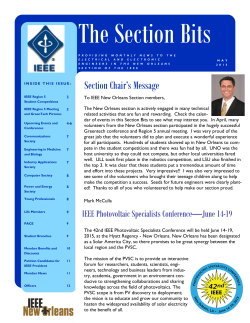 Section Chair`s Message - IEEE-NOLA