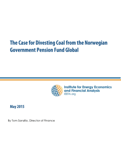 Case for Divesting Coal from the Norwegian Government Pension