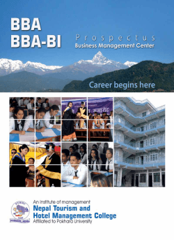 BBA Prospectus 2071 - IEF Nepal Tourism & Hotel Management