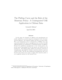 The Phillips Curve and the Role of the Monetary Policy: A