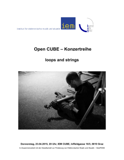 Open CUBE â Konzertreihe - Institut fÃ¼r Elektronische Musik und