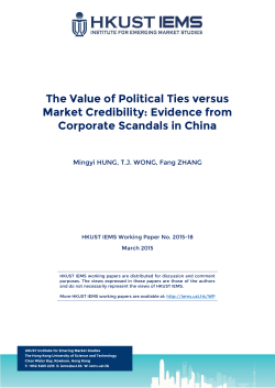 The Value of Political Ties versus Market Credibility: Evidence from
