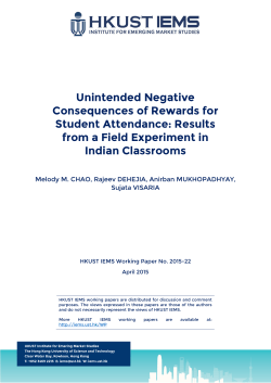 Unintended Negative Consequences of Rewards for Student
