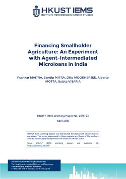An Experiment with Agent-Intermediated Microloans in India