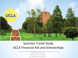 Summer Travel Study UCLA Financial Aid and Scholarships